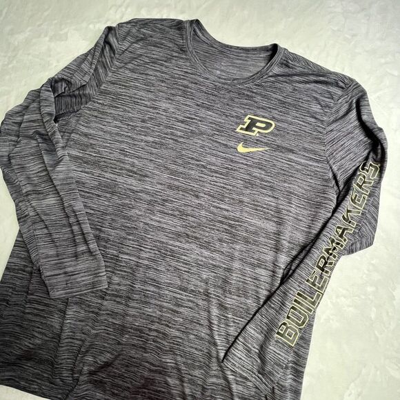 Nike Purdue Boilermakers Shirt Adult XL Gray Lightweight Dri‎ Fit NCAA - Picture 1 of 8